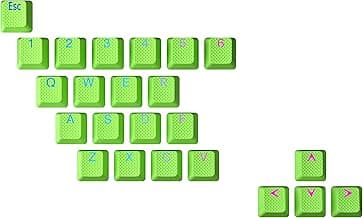 Ranked Rubber Keycap Set | Double Shot Translucent | OEM Profile for Mechanical Gaming Keyboard (Neon Green, 23 Keys) image