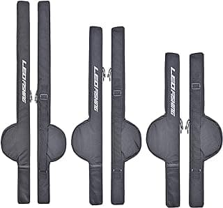 LEOFISHING Portable Fishing Rod Case Folding Fishing Pole Bag Fishing Pole Tackle Protective Cover Case Fishing Spinning Rod Bag Special Design for Fishing Poles with Reels 3 Size (Small) image