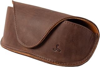 Hard Glasses Case - Real Leather Eyeglasses Case for Men and Women - Reading Glasses Pouch
