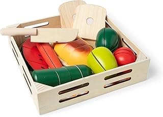 Melissa & Doug Cutting Food Play Food Set With Wooden Pieces, Knife, Cutting Board image