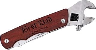 Personalized Engraved Hammer or Wrench Multi tool with Wood Handle - Customized for Father's Day Christmas Valentine's Birthday Him Men Husband (Wrench Multi Tool) image