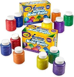 Washable Kids Paint Set (12ct), Classic and Glitter Paint for Kids, Arts & Crafts Supplies, Toddler Painting Kit, 3+ [Amazon Exclusive] image