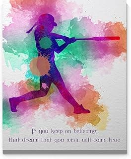 If You Keep On Believing Softball Wall Art 11"x14" Unframed Print Inspirational Quote Poster for Locker Room, Home, Bedroom, Mother, Teen Daughter image