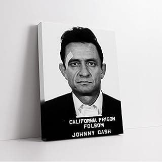 Music Canvas - Celebrity Mugshot Print - Country Singer Art - Black and White Photography Wall Design - Portrait Wall Art - Music Room or Office Decor - Available in 8x10 to 30x40