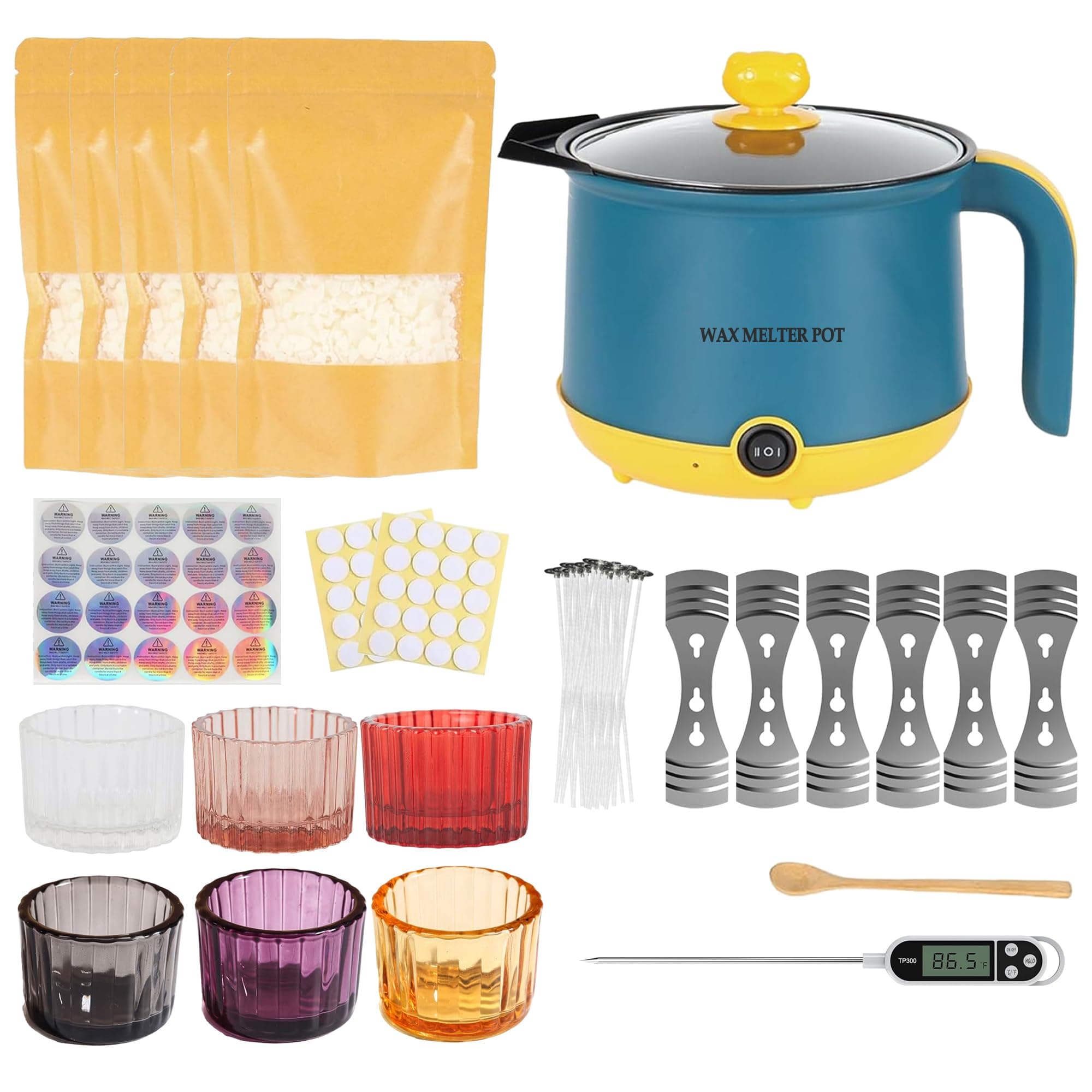MAYIPLAY Candle Making Kits Soy Candle Making Kit for Adults Beginners DIY Candle Making Supplies with Wax Melter (Without Power Cable) image