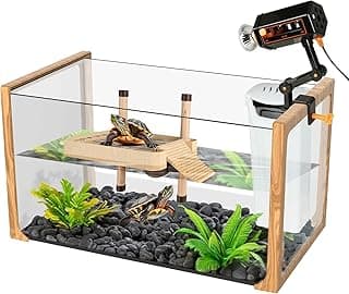Zeno Turtle Aquarium Kit - 2024, Aquatic Terrarium with Filter and Light, Basking Platform, Perfect Starter Kit for Baby Juvenile Turtles