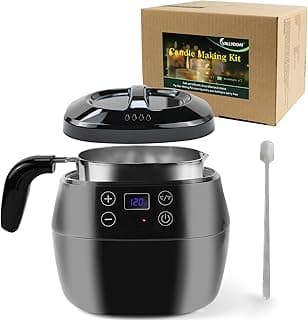 VALLYDOM Wax Melter, Candle Making Kit, Wax Pot 1000ml Capacity, Candle Jars for Making Candles, Wax Melter for Candle Making, with Spoon, Can be Used to Make Soy Wax, Soap Making Kit for Adults