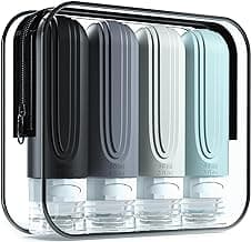 Travel Bottles for Toiletries, Tsa Approved 3oz Travel Size Containers BPA Free Leak Proof Refillable Liquid Silicone Squeezable Travel Accessories for Shampoo Conditioner Lotion (4 Pack) image