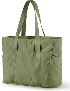 BAGSMART Tote Bag for Women with Zipper, Gym Tote with Compartments, Work Tote Nurse Dance Yoga Bag for Sport, Travel image