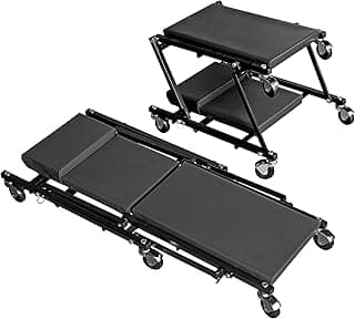 TCE 36" Rolling Foldable Automotive Creeper, 2-in-1 Garage Shop Creeper Car Creeper for Auto Repair, 300 Lbs Capacity, Black, TAM6505BU Torin image