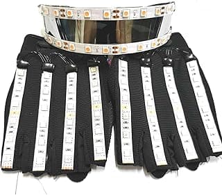 Led Glasses and Led Gloves, LED Flash Gloves Light Up LED Skeleton Hand Gloves Toys Rave Gloves for Party image