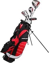 Remarkable Right Handed Junior Golf Club Set for Age 6 to 8 (Height 3'8" to 4'4") Set Includes: Driver (15"), Hybrid Wood (25*), 7, 9 Iron, Putter, Bonus Stand Bag & 2 Headcovers