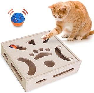 PETKARAY Cat Puzzle Toy, Interactive Cat Toys for Indoor Cats, Kittern Ball Toy with Soft Felt Maze Game Puzzle Box image