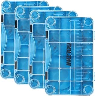Goloni Fishing Tackle Box,Plastic Clear Fishing Storage Organizer Box With Removable Dividers,3700 Tackle Trays,Storage Lure Box for Lures 4 Pack image