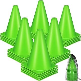 30 Pack 7 Inch Plastic Traffic Cones Sports Training Agility Marker Mini Cones for Soccer, Skating, Football, Basketball, Indoor and Outdoor Games Sports Practice Equipment image