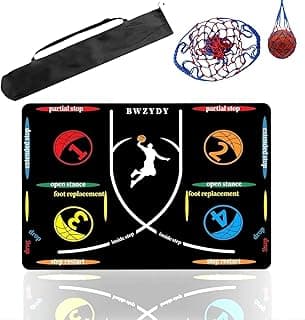 Portable Basketball Training Mat - Agile Stepping Training mat, designed for all ages with anti slip and silent features to improve speed, strength, and coordination | Indoor/Outdoor Practice mat with Portable Bag