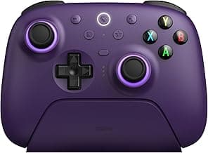 8BitDo Ultimate 2 Wireless Controller for Windows & Android, Gaming Controller with TMR Joysticks, Switchable Hall Effect/Tactile Triggers, RGB Fire Ring, 8Speed Wireless Tech, Purple image
