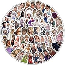 100pcs Tayloris Music Sticker for Adult, Female Pop Singer Ablum Stickers for Teen Girl, Waterproof Vinyl Sticker for Water Bottle Laptop Phone Party Favors Lovers Musicians (Sticker) image