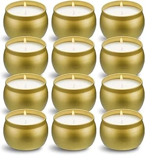 12 Pack Scented Candles Gift Set, Natural Soy Wax Single tin 4 oz for Family Gatherings, Romantic Candle Gifts image