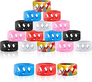 18 Pieces Silicone Anti Slip Ring Non-Skid Band Ring Soft Protection, Bulb Glass Silicone Ring (25 x 17 mm) image