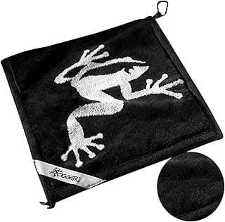 Frogger Amphibian 2-in-1 Golf Towel with Wet and Dry Technology, Black/Grey, Premium Golf Bag Accessory for Men and Women with Carabiner Clip, Ultra Absorbent