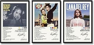 KUCOON Lana Del Rey Poster Album Cover Posters Canvas Art Poster Bedroom Decor Posters 08x12inch(20x30cm)-Unframed Set of 3 image