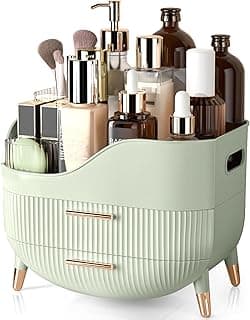 Makeup Organizer with Drawers,Skincare Organizer for Vanity,Makeup Storage Box with Handle,Large Capacity Cosmetic Display case for Store Beauty Supplies,Eyeshadow image