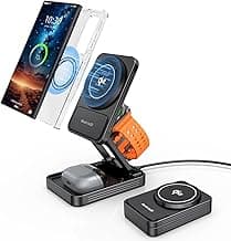 Magnetic Wireless Charger for Samsung, Aluminum Alloy 3 in 1 MagSafe Charging Station for Samsung Galaxy S25 Ultra/Buds, Qi2 Foldable Watch Charger for Galaxy Watch 8/Ultra/7 [for Travel]