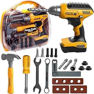 Pretend Play Kids Construction Kits, Kids Tool Set with Electronic Toy Drill & Tool Box, Toy Tools for Kids 3 4 5 6 7 8 Year Old Boys & Girls image