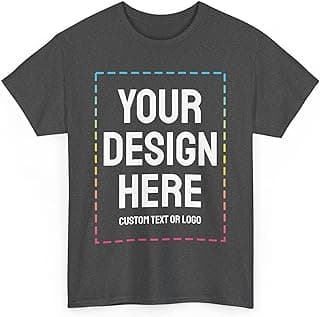 Custom T-Shirt Print with Text, Image or Logo - Personalized Printed Cotton Tees - Design Your Own Shirt for Men and Women image