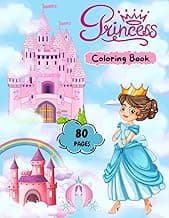 Magical Princess Coloring Book: 80 Pages of Fun and Creativity for Kids Aged 3 to 10 image