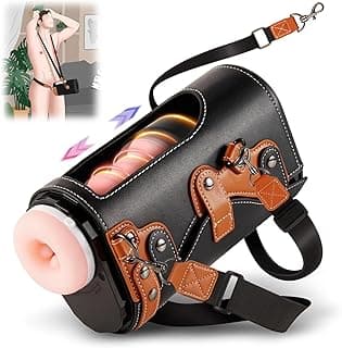 Automatic Male Masturbators Cup - Hands Free Visible Masturbator Cup Blowjob Machine with 10 Thrusting & 2 Realistic Sleeves & Wearable Strap Adult Sex Toys for Men Pleasure | 50db Quiet image
