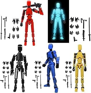 T13 Action Figures Set (Assembly Completed) Robot Fidget Toys Lucky Dummy Nova N13 Anime Figures with Multi Movable Joints Toys for Kids (5PcsC) image