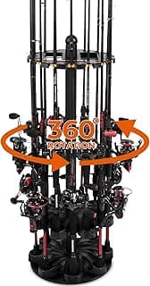 KastKing V16 Fishing Rod Rack With Rotating Base- Fishing Pole Rack Holds Up to 16 Fishing Rods or Combos, Lightweight and Durable ABS Construction, Space-Saving Fishing Rod Holders for Garage image