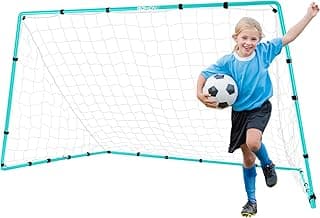 BOHEN Metal 6x4 FT/9x5FT Soccer Goal for Backyard with Carry Bag - Steel Pipe Goal - Fun for Outdoor Indoor Training Games for Kids Youth Adult, for Easy Storage and Transportation