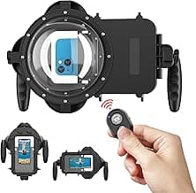 Waterproof Dome Diving Case for iPhone 15/14/13 Pro/13/12 Pro Max/SE 2020/11 Pro/XS Max/XR/X/8/7 Plus,or Any Other Smart Mobile Phones Size from 4.5-7.0 Inches,with Remote Control Feature