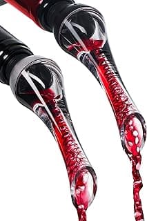 Wine Aerator Pourer (2 Pack, Silver and Black) by Vintorio image