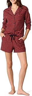 Amazon Essentials Women's Lightweight Woven Flannel Pajama Set with Shorts image