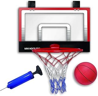 Mini Basketball Hoop Set – Foldable Basketball Hoops for Kids Age 3+ & Adults, Over The Door Indoor & Outdoor, Dorm Games, Room, Bedroom or Office - with Small Basketball Toy & Pump image