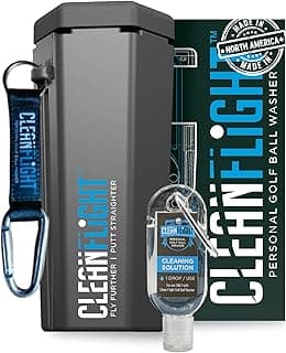 Premium Golf Ball Washer - Portable Cleaner for Golf Bag or Cart - Best Golf Accessories Gifts for Men & Women. image