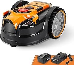 LawnMaster OcuMow™ Robot Lawn Mower Perimeter Wire Free Robotic for Small Yards up to 1000 Square feet Optical Navigation Automatic Obstacle Avoidance Low Noise Spot Cut and No Go Function image