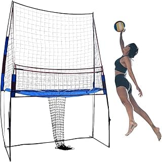 8x11ft Volleyball Training Equipment Practice Net Station for Indoor and Outdoor Volleyball Practice Net Height Adjustable Training Equipment Volleyball Spike Trainer for Serving,Spiking