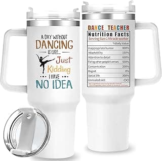 40oz Dance Teacher Cup Tumbler with Handle,Dance Teacher Gifts for Women from Student,Teacher Appreciation Gifts, Back to School Teacher Gifts for Teacher Birthday Thank You Gift for Teacher image