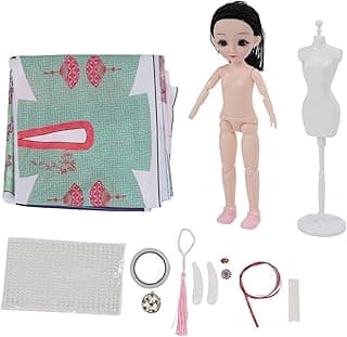 CHEOTIME Fashion Designer Kit for Kid, Doll Clothes Making Kit DIY Tang Dynasty Style Kids Doll Crafts Sewing Kit with Doll and Tools for Girls Birthday Gift
