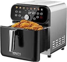 Air Fryer, 6.5 QT Air Fryer Oven with LED Digital Touchscreen, 12 Preset Cooking Functions Air fryers, Bake, Reheat, Keep Warm, Nonstick and Dishwasher-Safe Basket, Stainless Steel/Black&Silver image