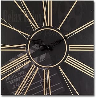 15.5" Black & Gold Movie Clapperboard Decorative Clock image