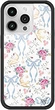 Wildflower Cases - Lovey Dovey Case, Compatible with Apple iPhone 14 Pro | Pink, White, Floral, Doves, Trendy, Cute - Protective Black Bumper, 4ft Drop Test Certified, Women Owned Small Business