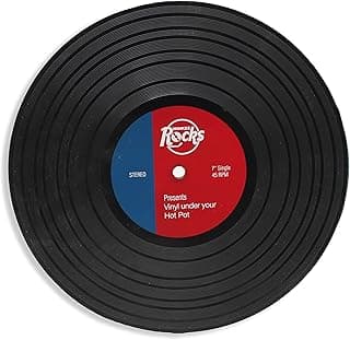 Vinyl Trivet | The Practical Round Coaster in Record Shape | Silicone Trivet Diameter 15 cm | Pan Protection Silicone | Mat for pots | Wedding Gift, Black image