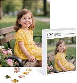 Custom Puzzles from Photo – Personalized Jigsaw Puzzle with Your Picture, 120/200/300/500/1000/1500 Pieces – Custom Puzzle Gift for Family, Couples, Pet, Wedding, Birthday, Christmas (120-Vertical)