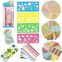 DIY Camera Film Accessories Bundle Kit Pictures Decorative Tools with Lace Tapes, Glitter Pen Refills, Stickers, Painting Templates for Polaroid Fuji Instax Films image